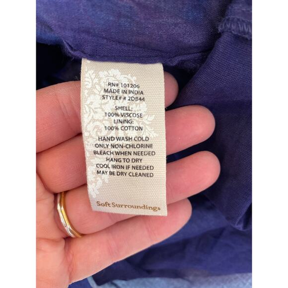 Soft Surroundings Italian Dreams Colorful Maxi Dress V-Neck EUC Sz S Boho Summer - Picture 8 of 13